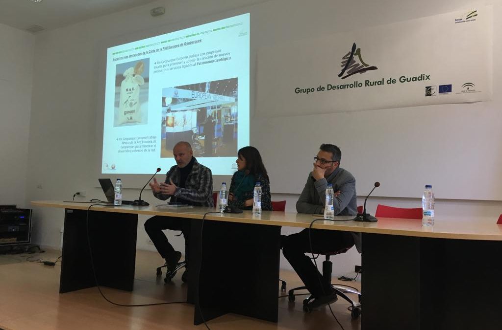 1ª Jornada del Seminario sobre los Geoparques andaluces en la sede del GDR de Guadix.