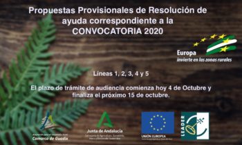 Publicadas las Propuestas Provisionales de Resolución de ayuda correspondiente a la convocatoria 2020.