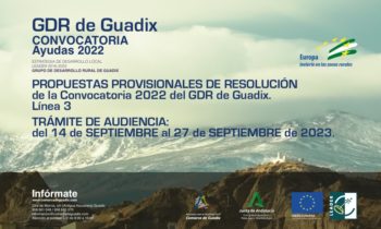 Publicadas las Propuestas Provisionales de Resolución de la Convocatoria 2022 del GDR de Guadix: Línea 3