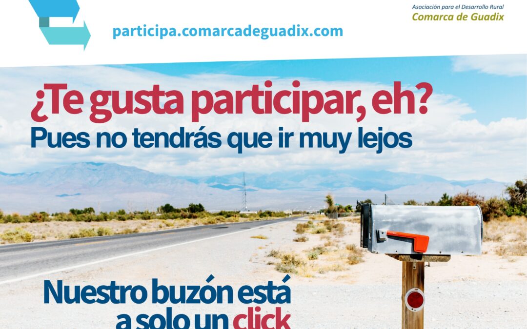 El GDR de Guadix promueve la participación de la ciudadanía en el proceso de elaboración de la nueva Estrategia de Desarrollo Local con un cuestionario, mesas temáticas y un buzón de sugerencias